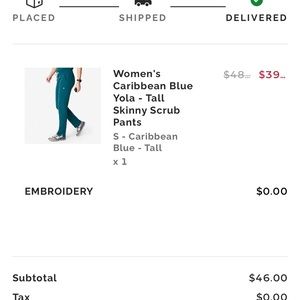 Three pairs of small tall figs scrubs mild to limited wear, selling together